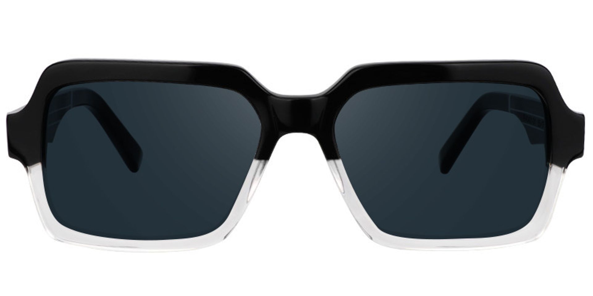 Jack Rectangle Black & Clear Sunglasses | ZEELOOL UK0