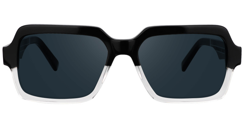 Jack Rectangle Black & Crystal Sunglasses
