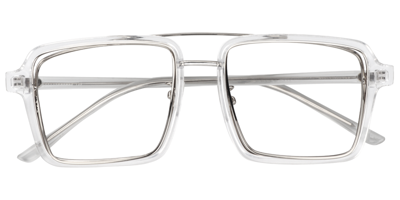 Aviator Clear-Silver Glasses | ZEELOOL UK1