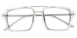 Nellie Aviator Clear-Silver Glasses1