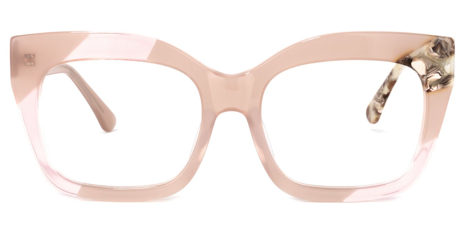 Ximena Square Dusty Pink Frame Glasses | Zeelool0