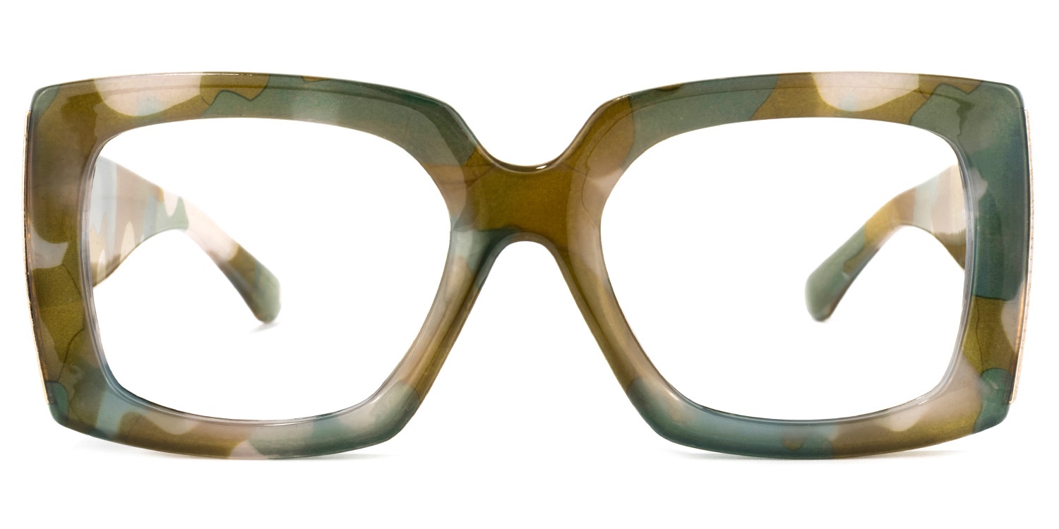 Yael Square Olive Glasses0