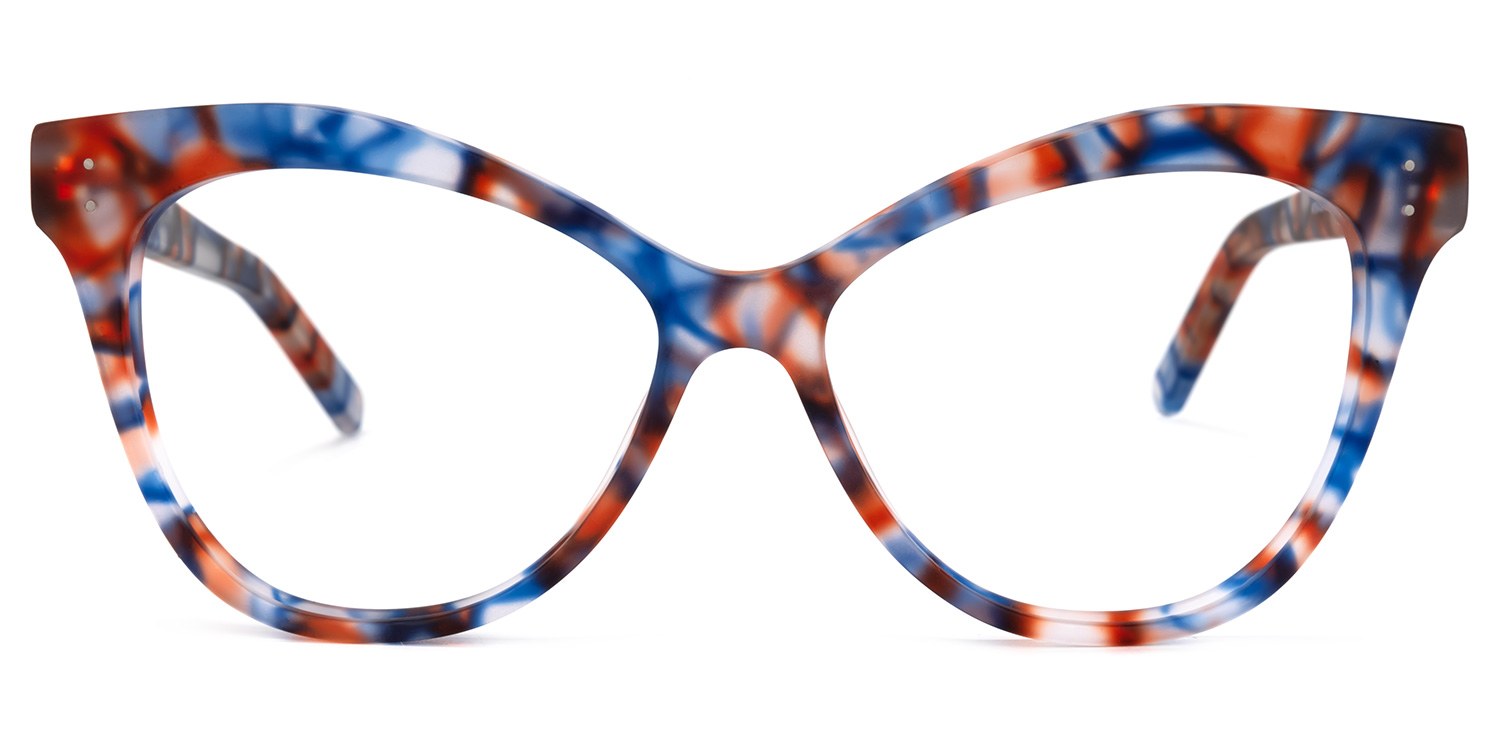 Eschwege Cateye Blue-Floral Glasses | ZEELOOL UK0