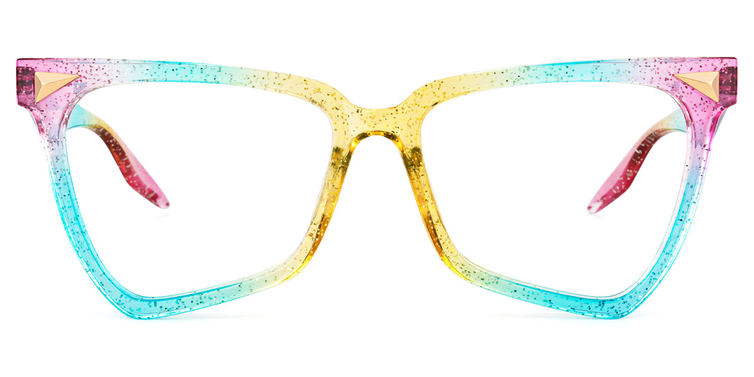 Cicely Geometrical Rainbow Eyeglasses | ZEELOOL UK0