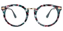Quentina Round Blue Glasses0