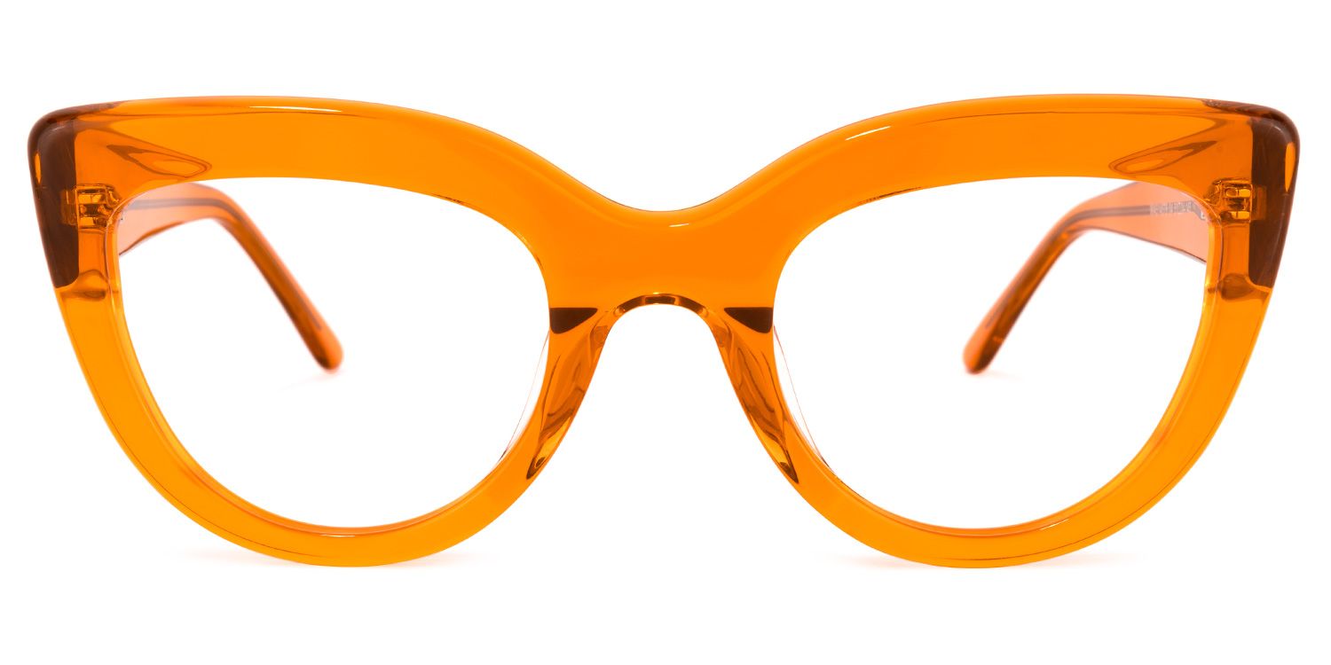 Caren Cateye Orange Glasses | ZEELOOL UK0