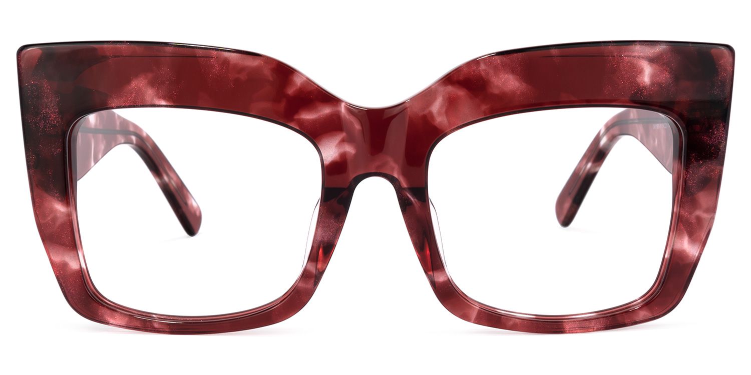Charmaine Cat Eye Burgundy Glasses | ZEELOOL UK0