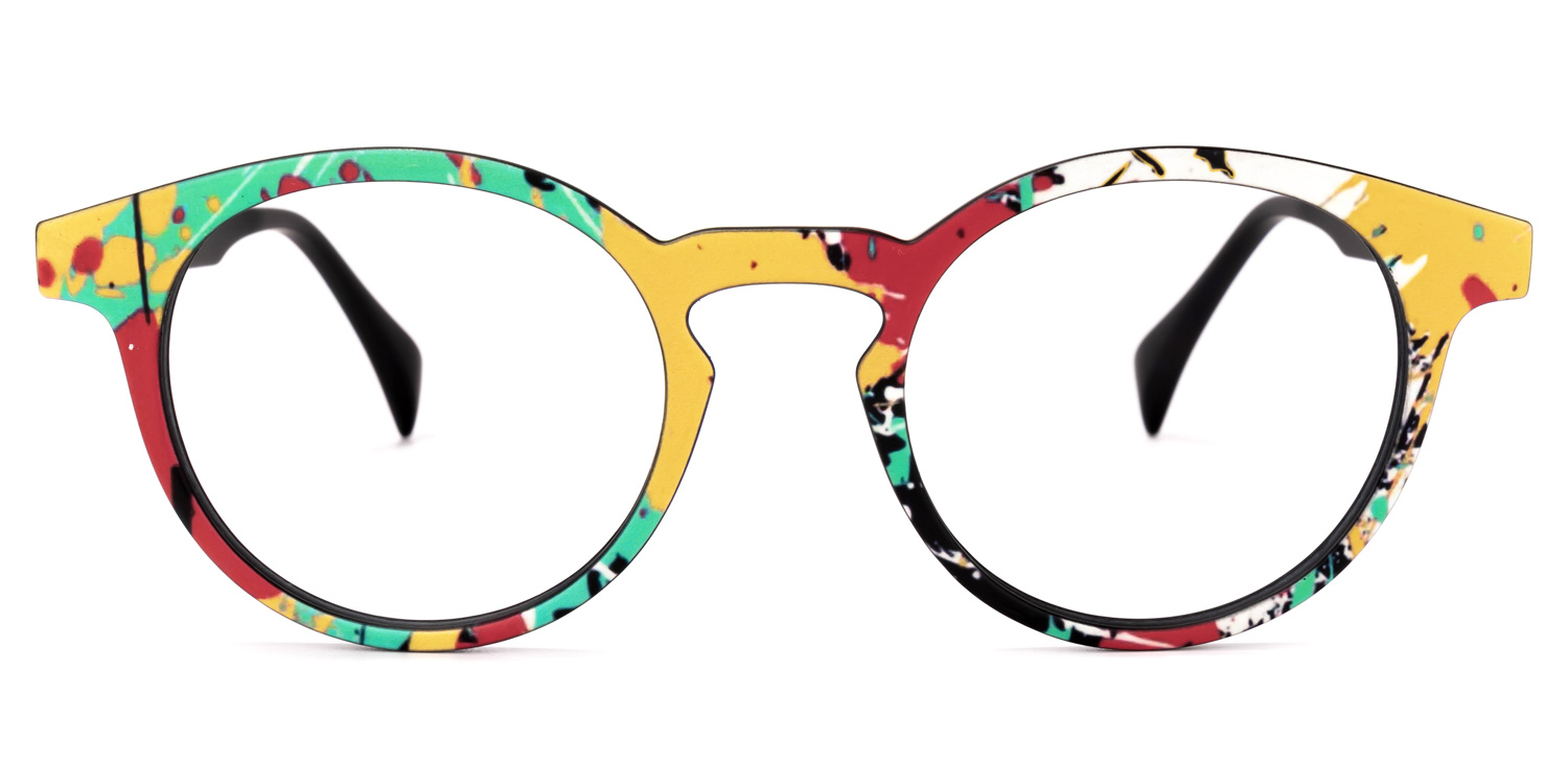 Street-Artist Round Colorful Frame Glasses | ZEELOOL UK0
