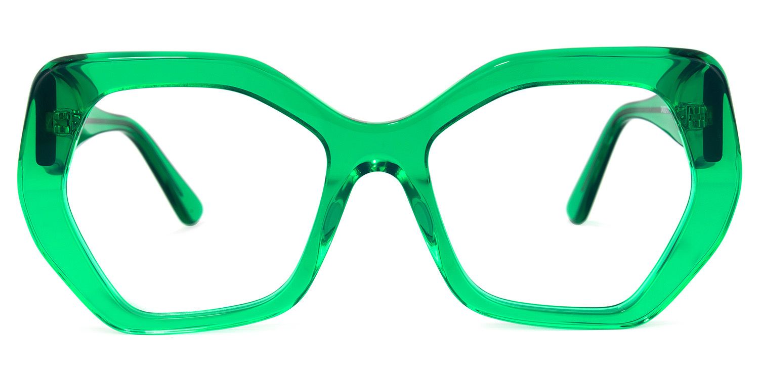 Vickie Geometric Green Glasses | ZEELOOL UK0
