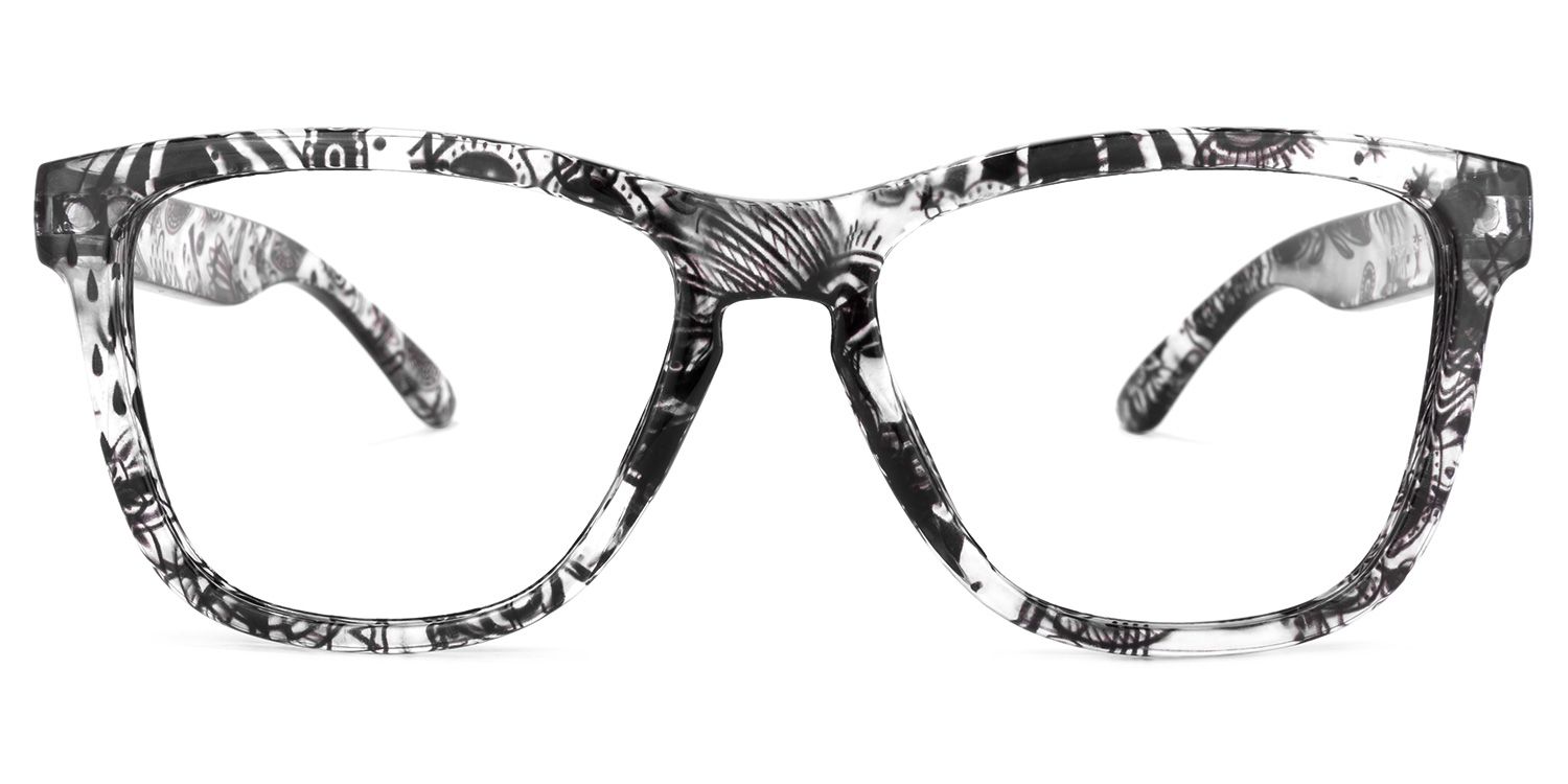 Randall Square Black-Floral Glasses | ZEELOOL UK0