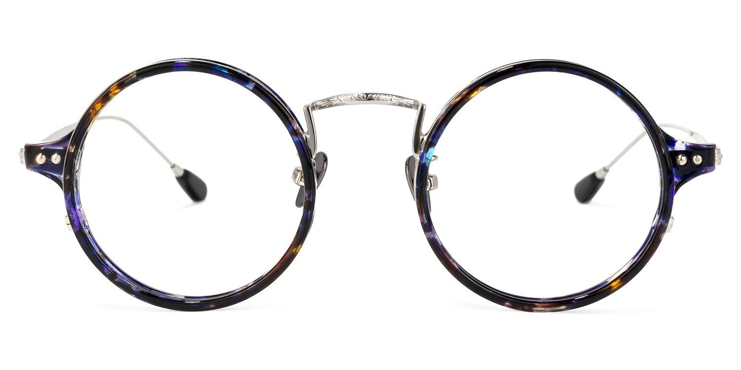 Ortiz Round Blue-Floral Glasses | ZEELOOL UK0