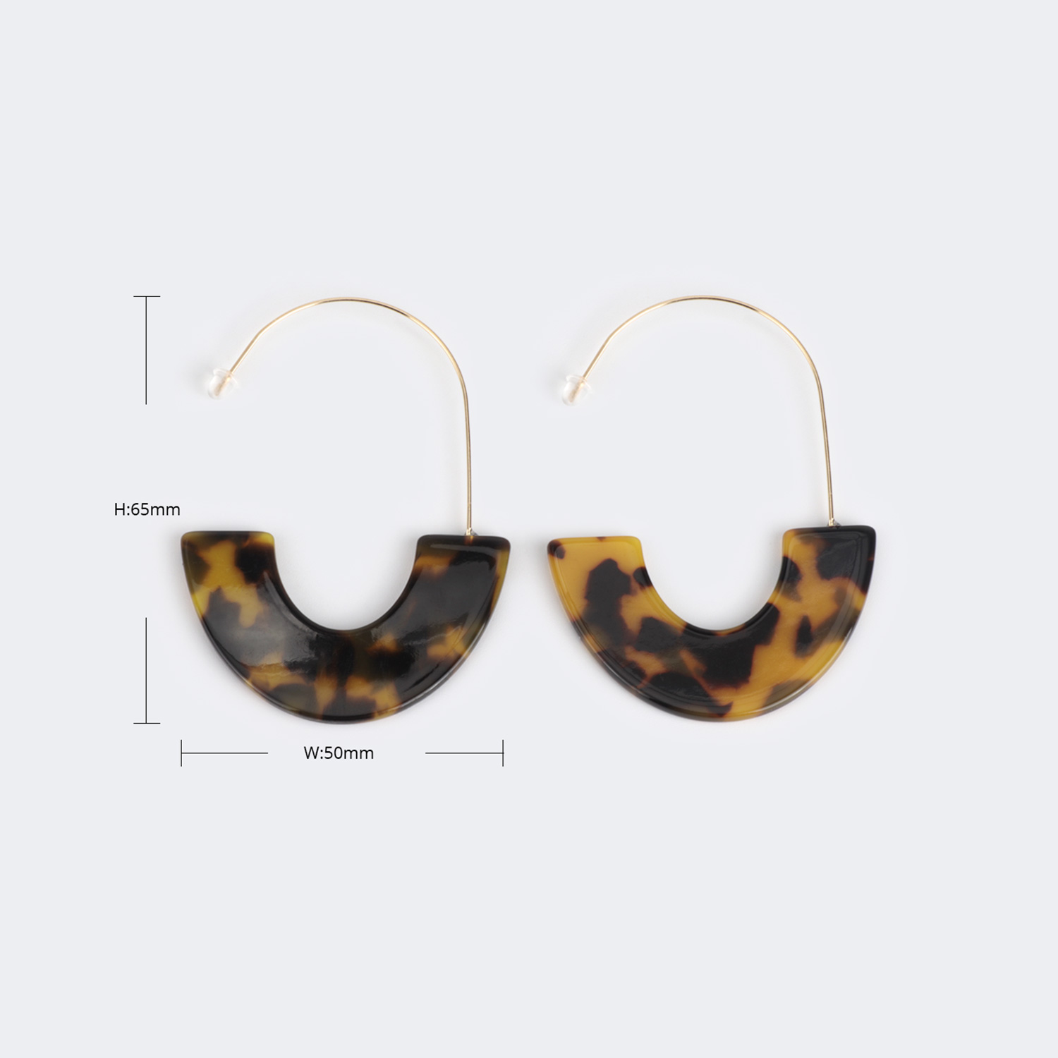 Vintage Pattern Oval Tortoise Earrings | ZEELOOL UK2
