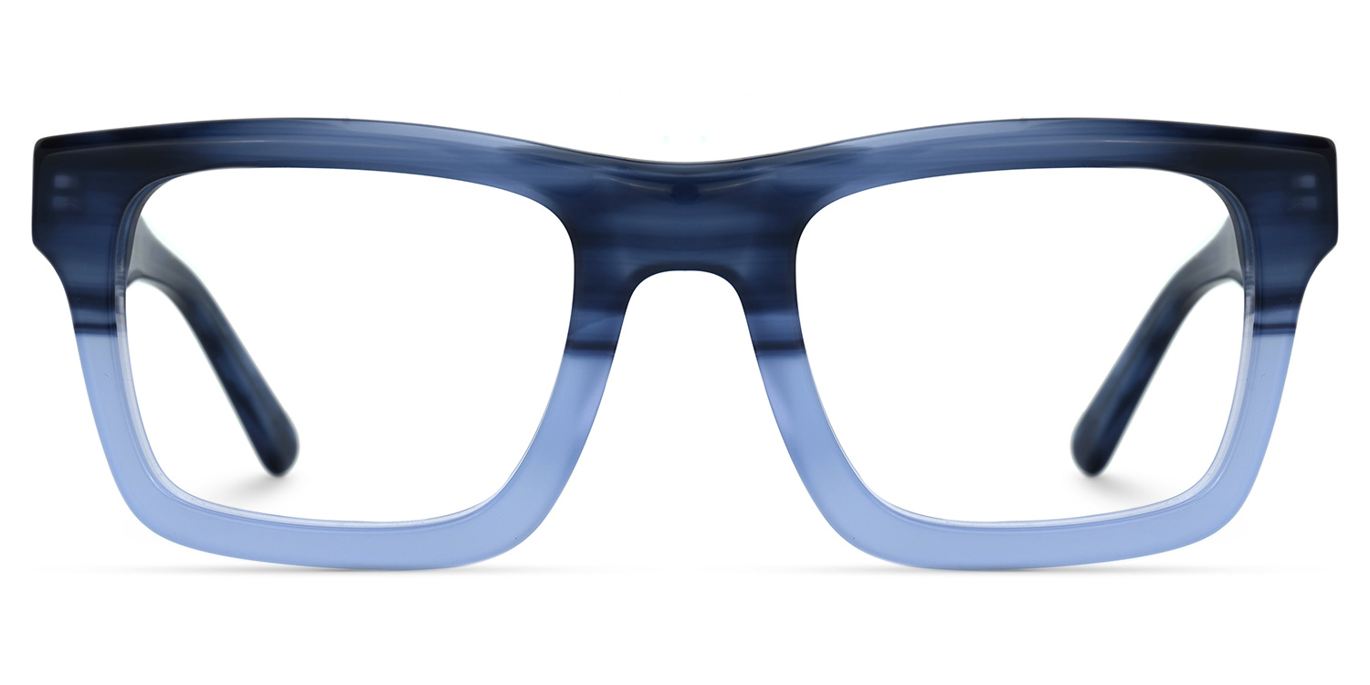 Riley Rectangle Blue Glasses0