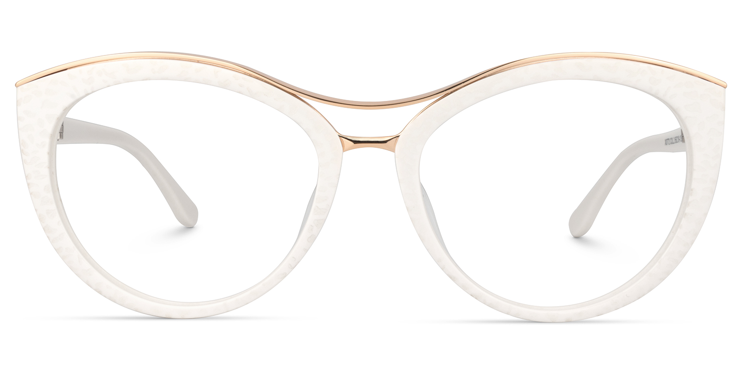 Carol Cateye White Frame Glasses | ZEELOOL UK0