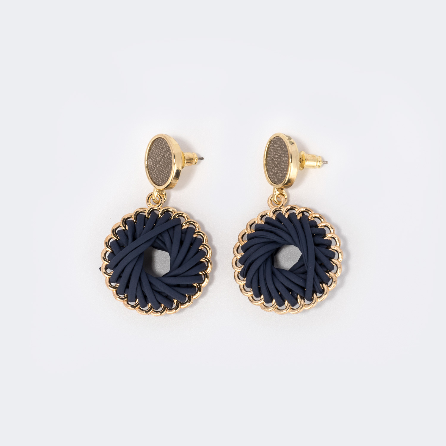 Stylish Weave Dark-Blue Earrings | ZEELOOL UK1