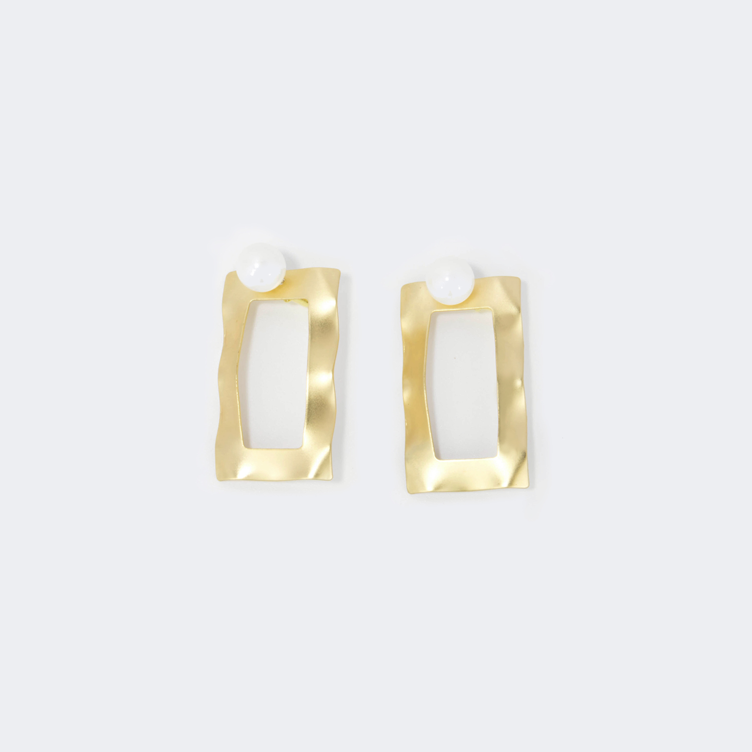 Stylish Rectangle Gold Earrings | ZEELOOL UK1