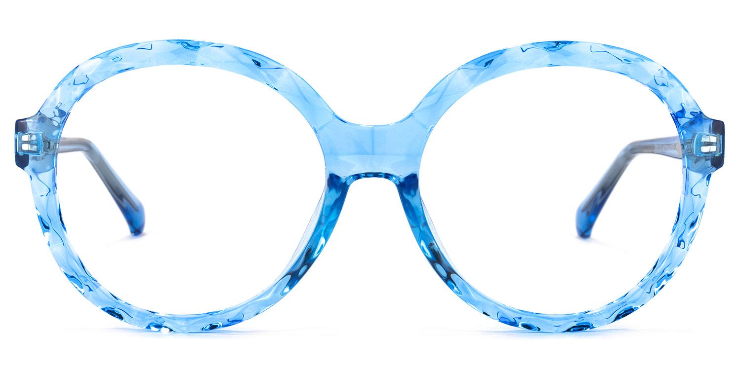 Lila Round Light-Blue Glasses | ZEELOOL UK0