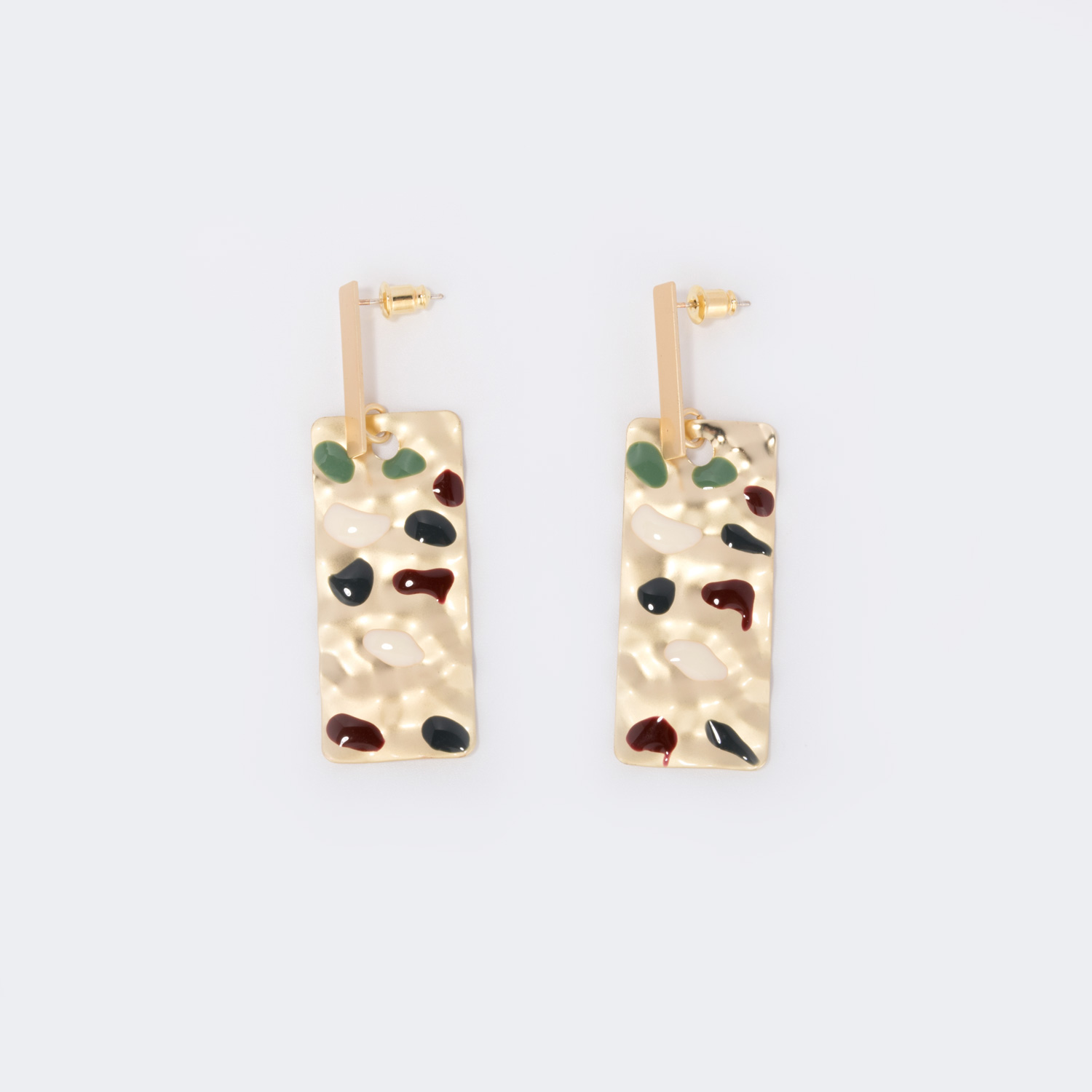 Stylish Enamel Rectangle Earrings | ZEELOOL UK1