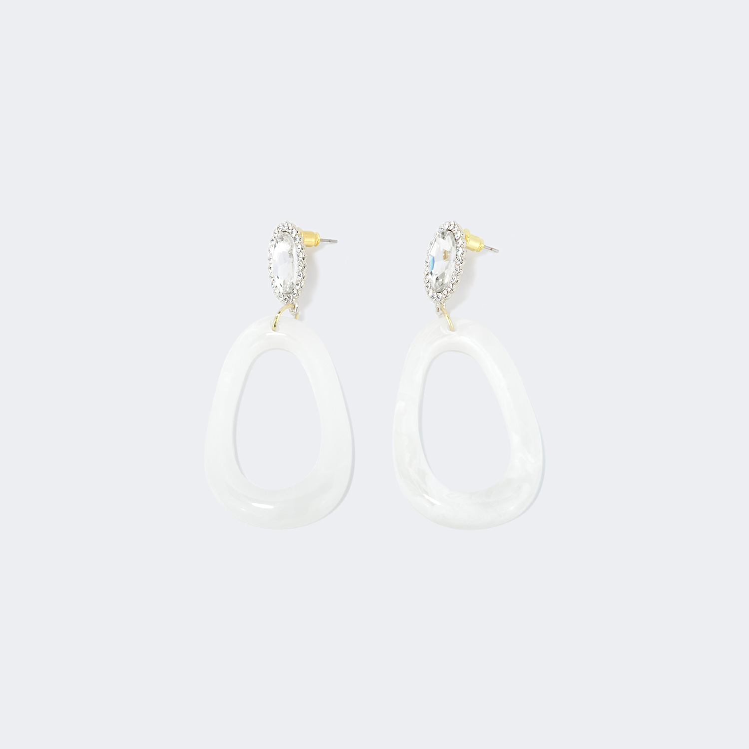 Stylish Polished White Earrings | ZEELOOL UK1