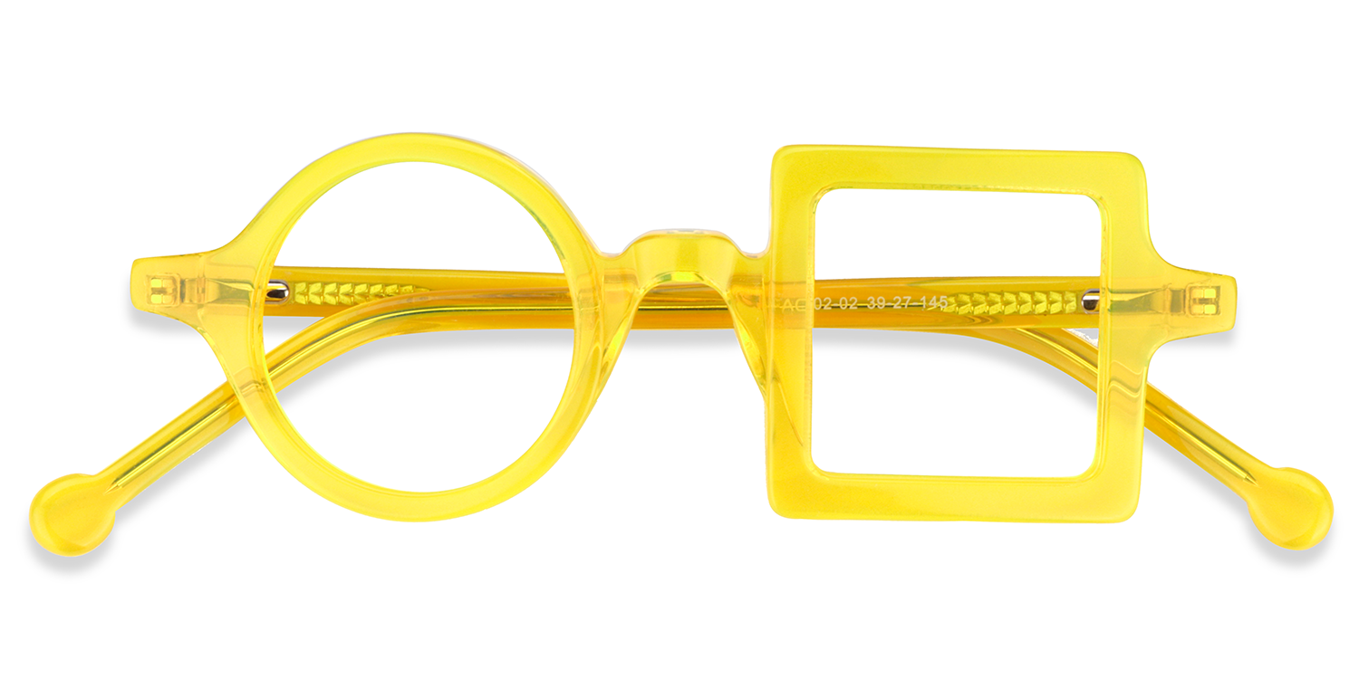 Paola Asymmetric Yellow Glasses | ZEELOOL UK1