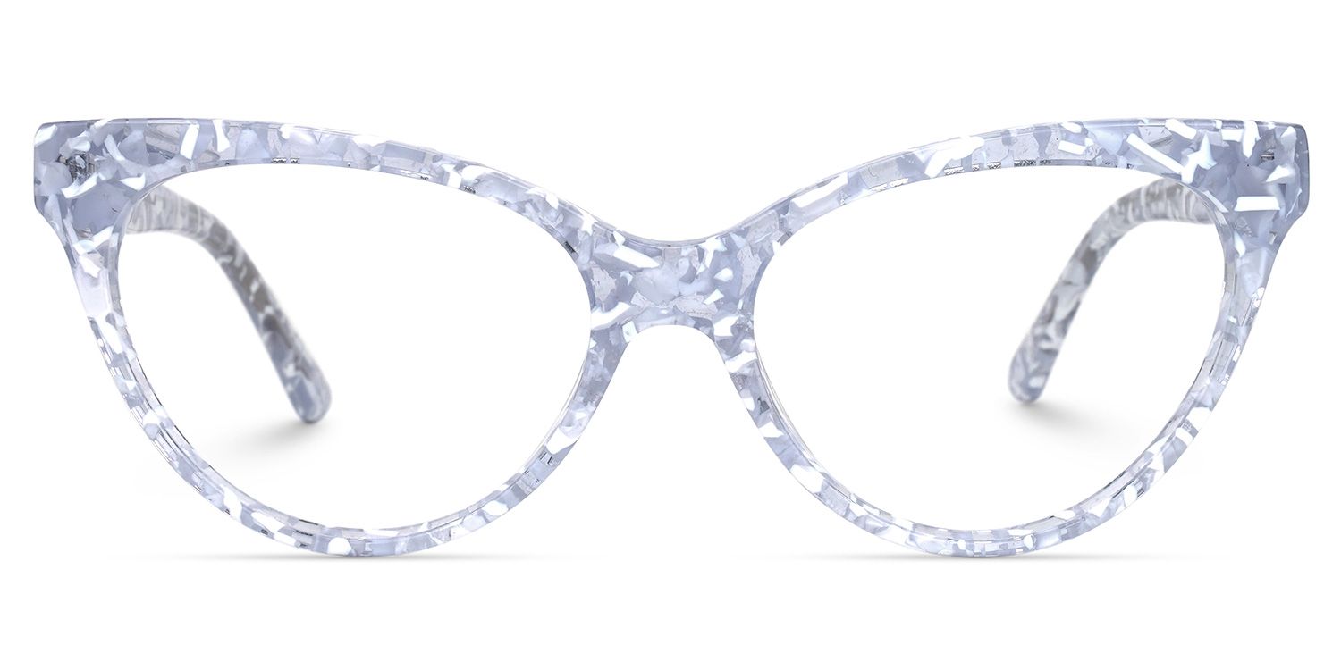 Cat Eye White-Clear Glasses | ZEELOOL UK0