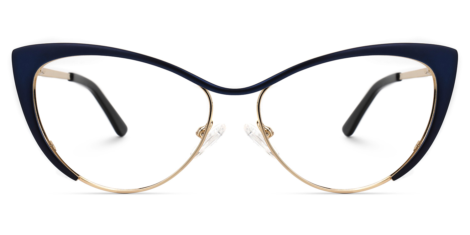 Cateye Dark Blue Glasses | ZEELOOL UK0