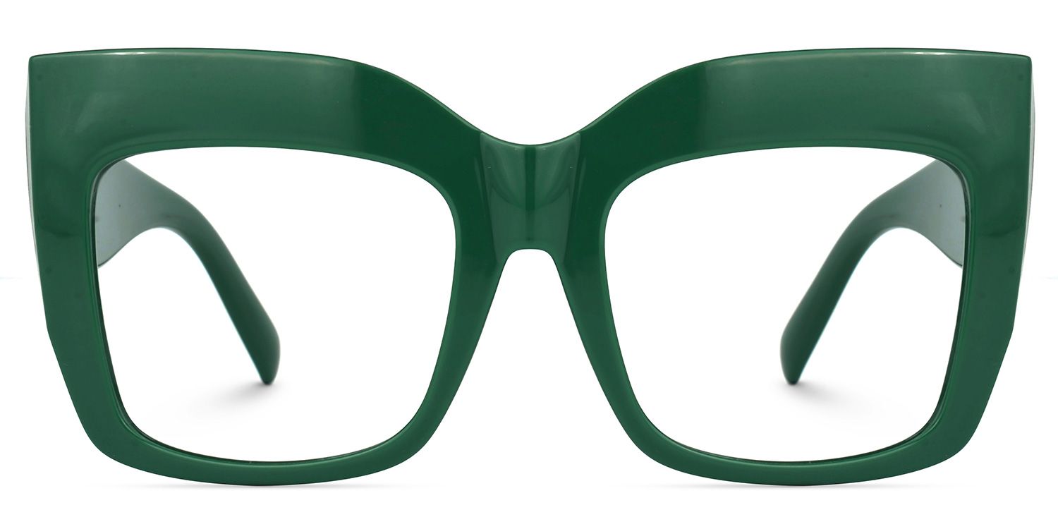 Alberta Cat-Eye Green Frame Glasses | ZEELOOL UK0