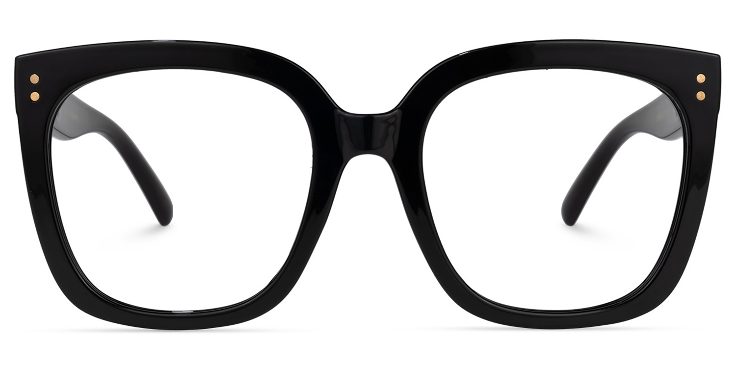 Ebony Square Black Glasses and Eyeglasses0