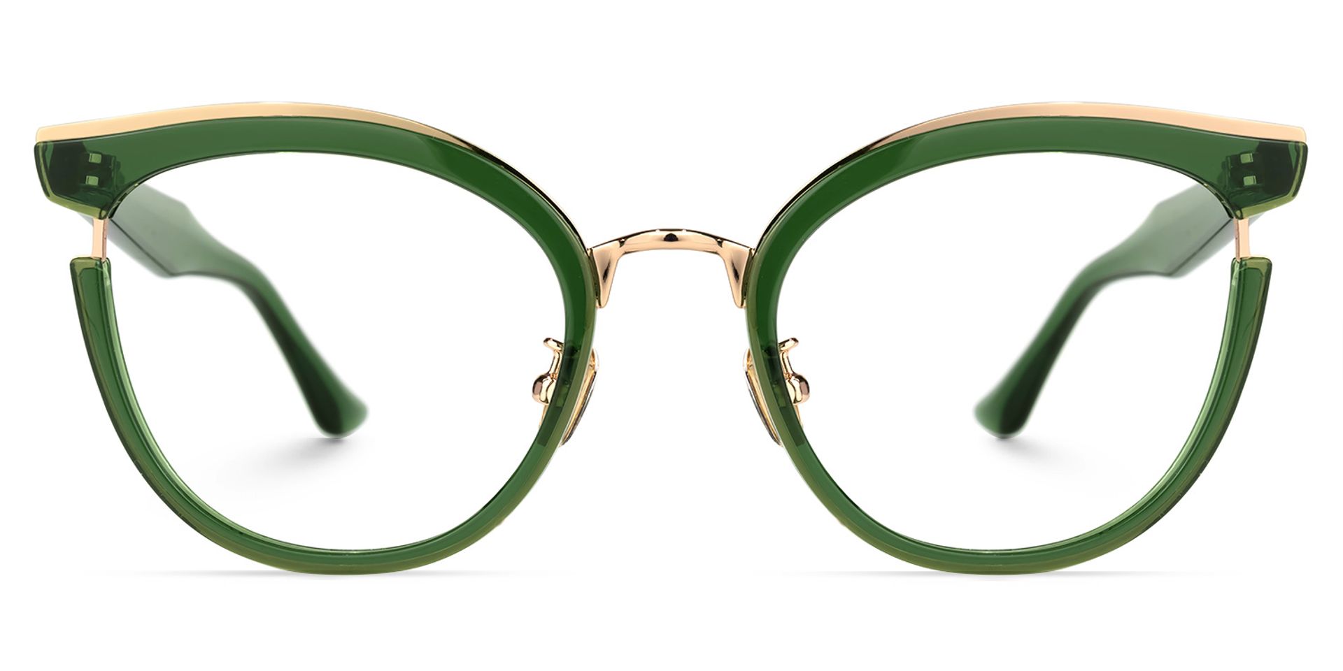 Laraine Cateye Green Eyeglasses & Metal Frames0