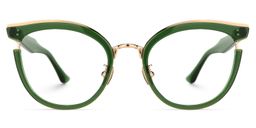 Laraine Cat Eye Green Glasses0
