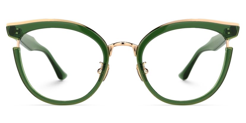 Laraine Cat Eye Green Glasses