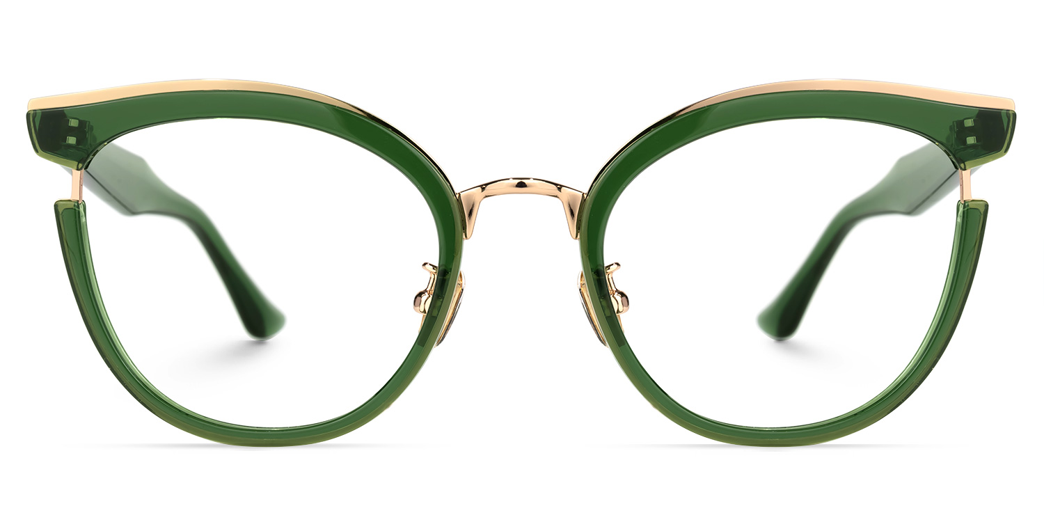 Laraine Cat Eye Green Glasses