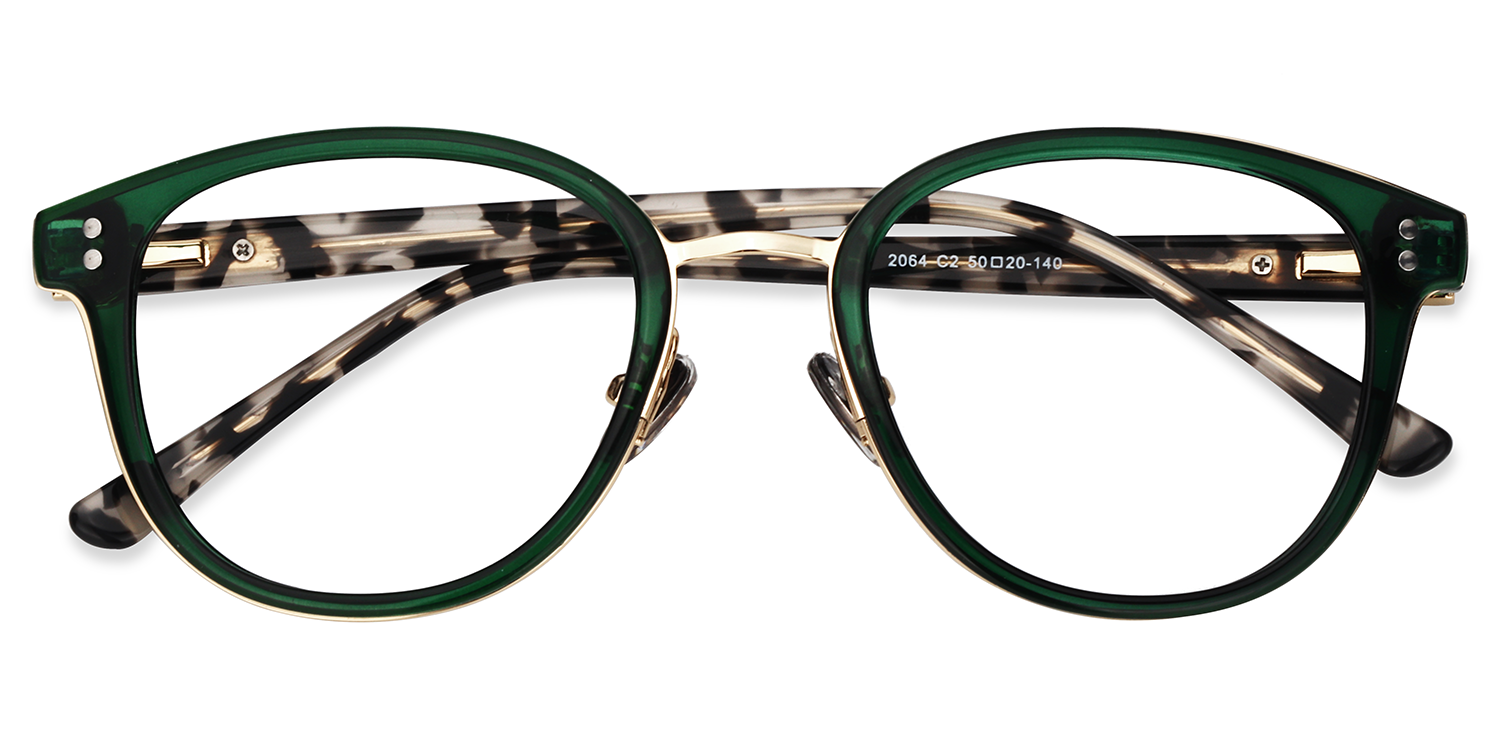 Matthew Round Green Glasses1