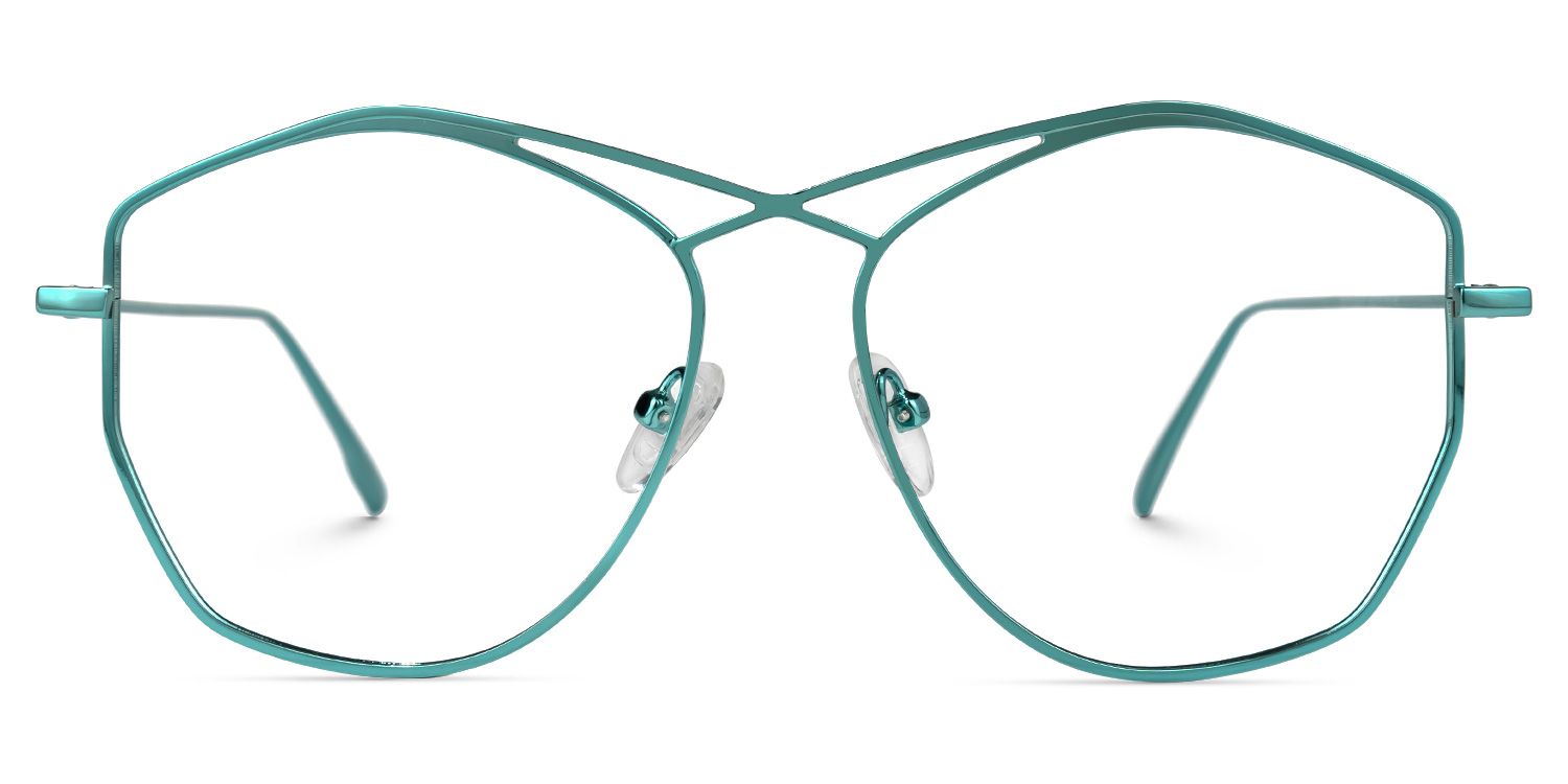 Raven Geometric Green Glasses | ZEELOOL UK0