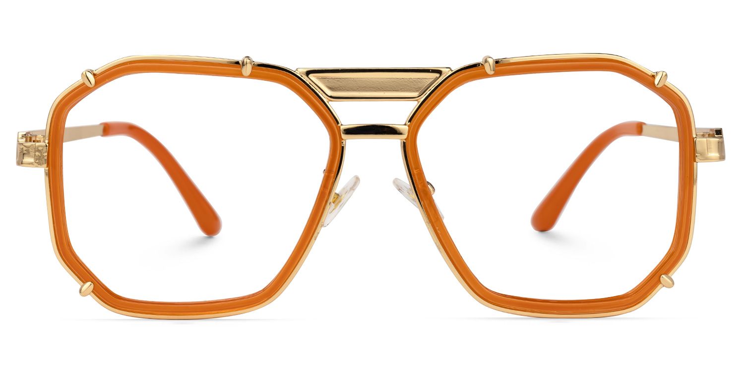 Rumble Geometric Orange Glasses | ZEELOOL UK0