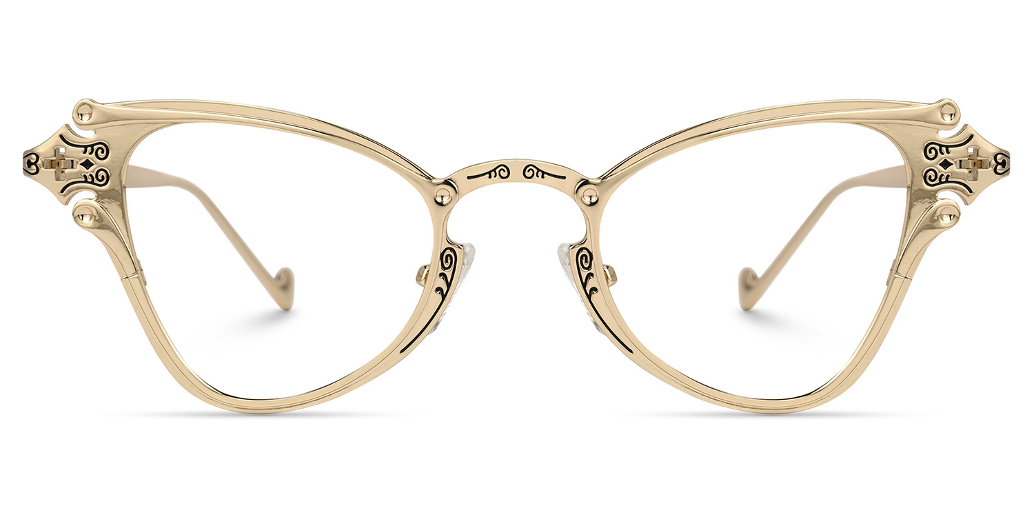 Marimar Geometric Gold Eyeglasses and Metal Frames0