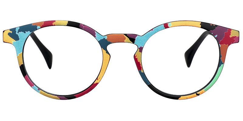 Street-Artist Round Colorful Funky Frame Glasses | ZEELOOL UK0