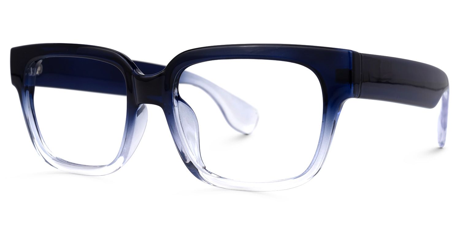 Colin Rectangle Dark-Blue Glasses | ZEELOOL UK1
