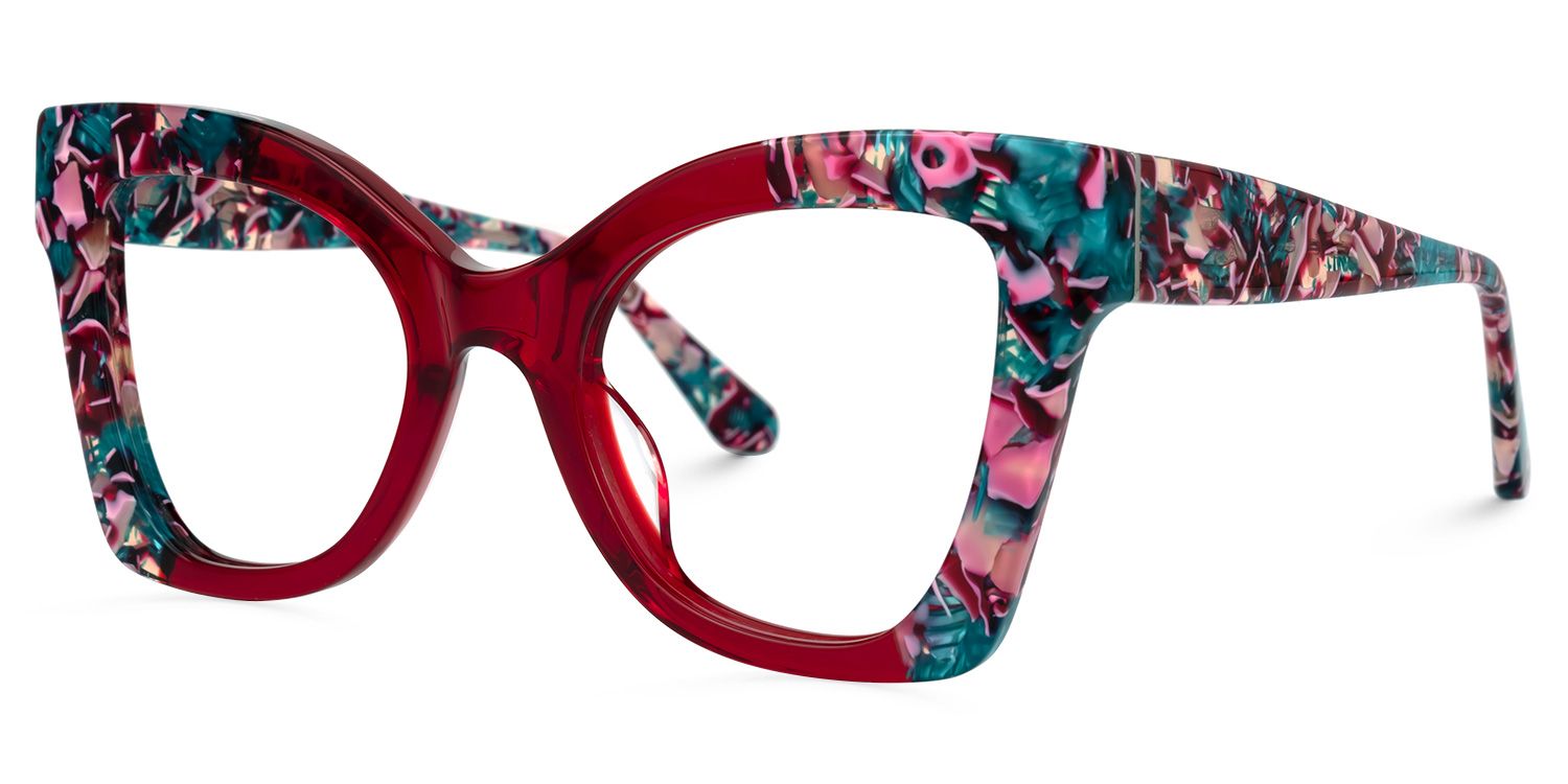 Rouco Cateye Red Glasses | ZEELOOL UK1