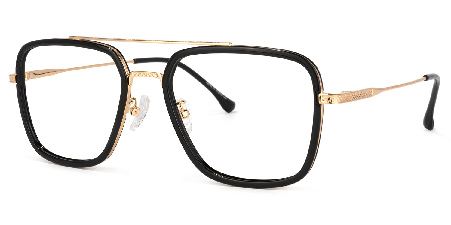 Nayeli Aviator Black-Gold Glasses | ZEELOOL UK1