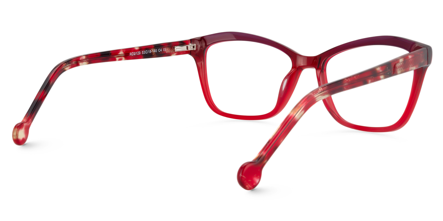 Rectangle Red Glasses | ZEELOOL UK5