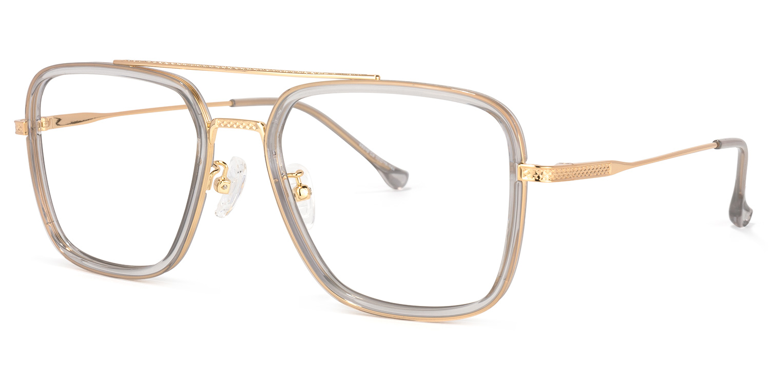 Nayeli Aviator Gray-Gold Glasses | ZEELOOL UK1