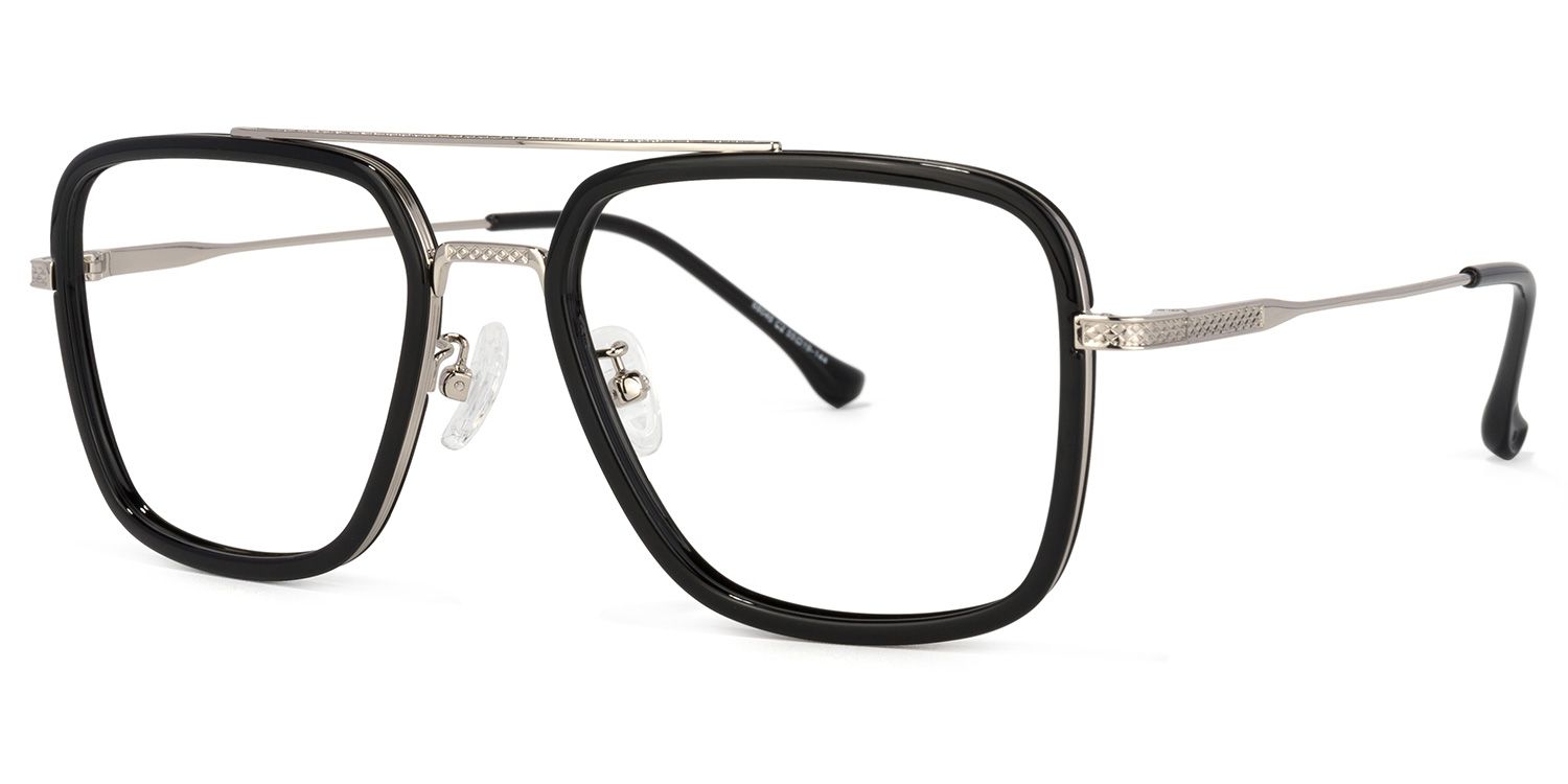 Nayeli Aviator Black-Silver Glasses | ZEELOOL UK1