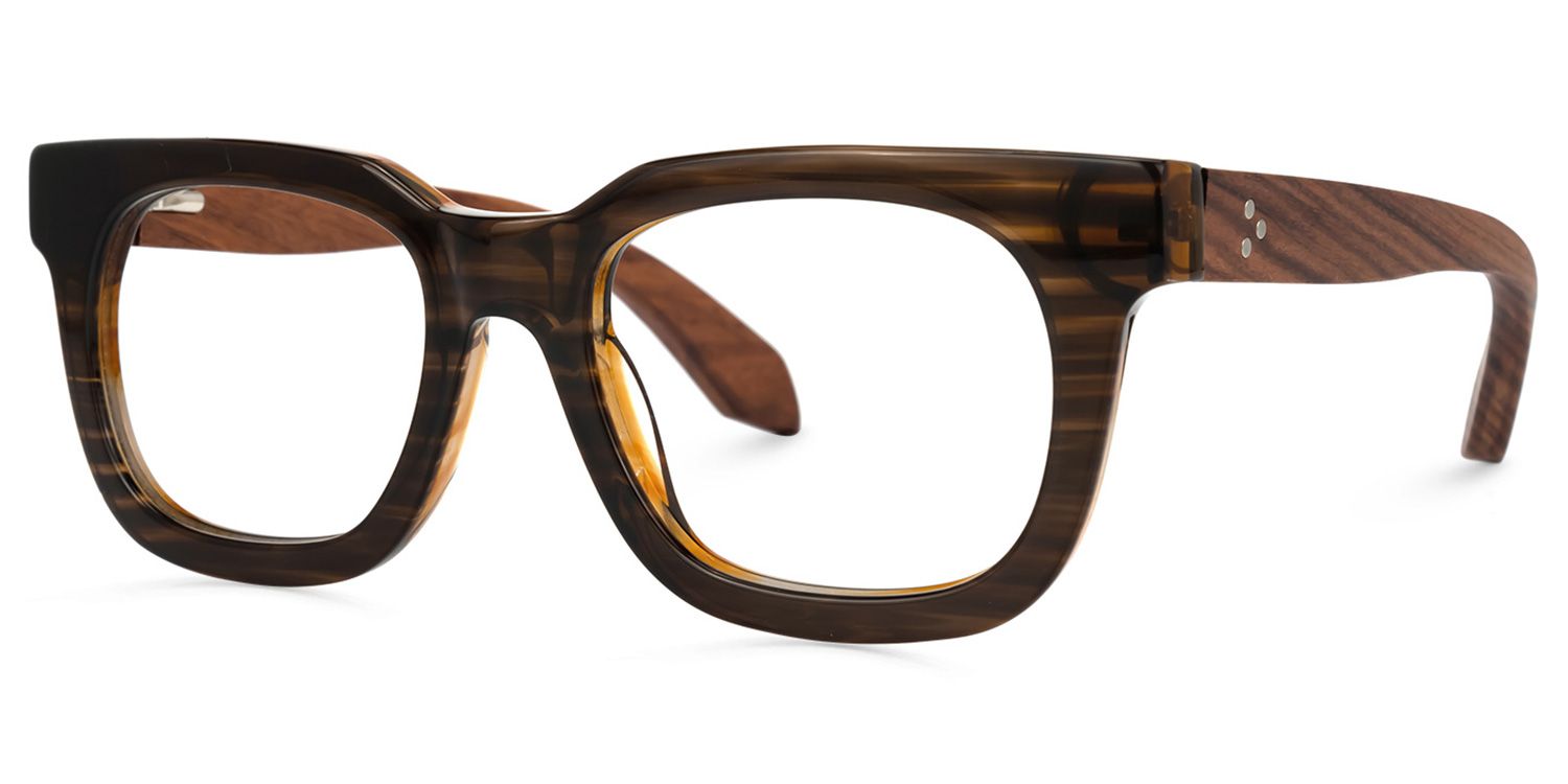 Sam Rectangle Brown Glasses | ZEELOOL UK1