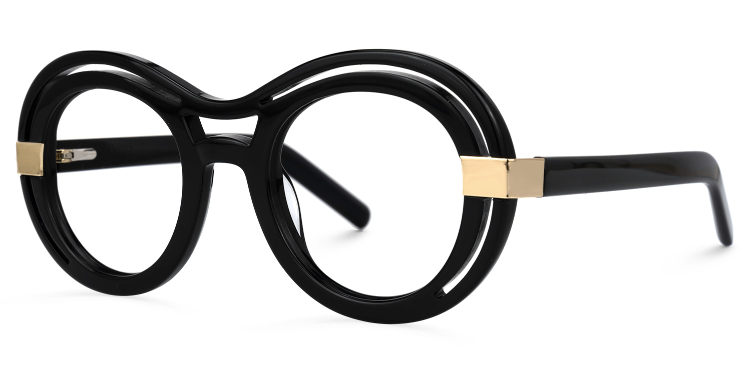 Texidor Round Black Glasses1