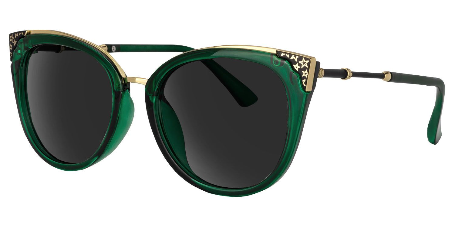 Dalton Cat Eye Sunglasses with Dark Green Frames1
