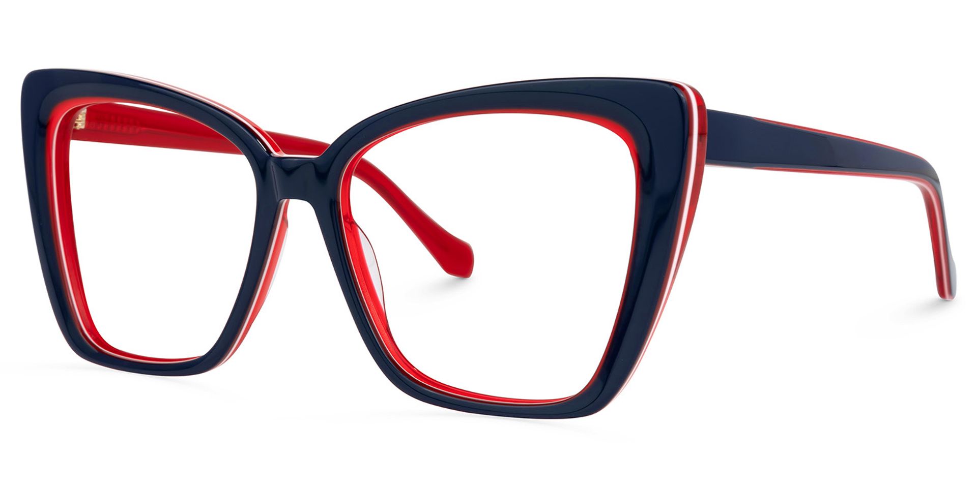 Shanell Butterfly Blue-Red Frame Glasses | ZEELOOL UK1