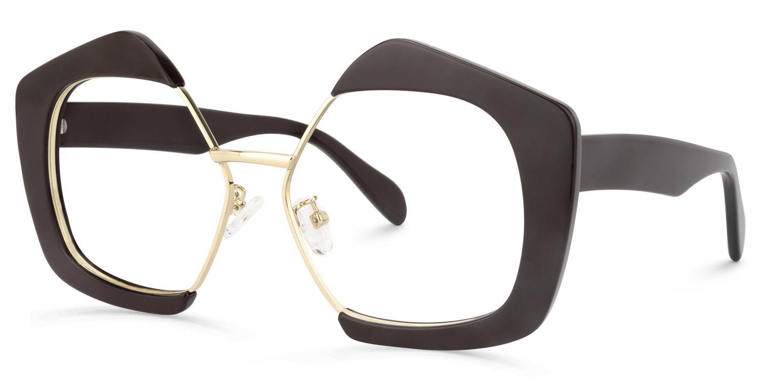 Geometric Brown Glasses | ZEELOOL UK1