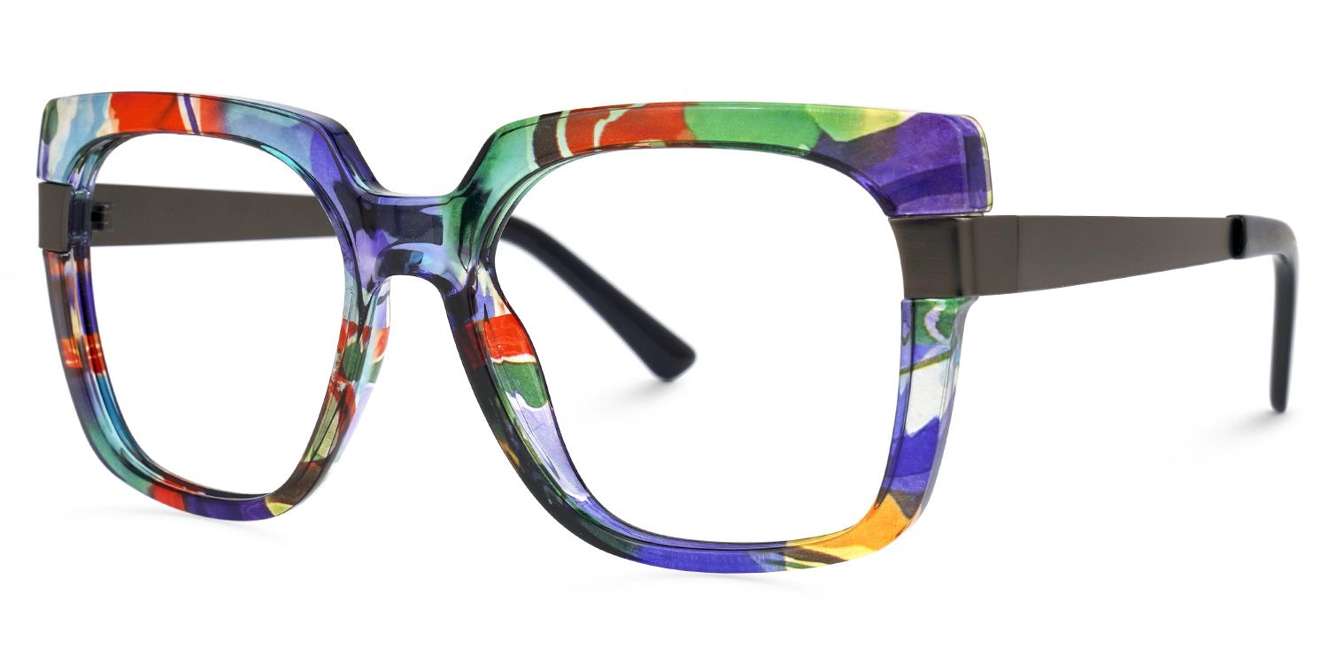 Yaida Square Colorful Prescription Glasses and Frames1