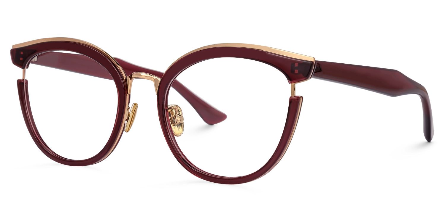 Laraine Cat Eye Red Glasses | ZEELOOL UK1